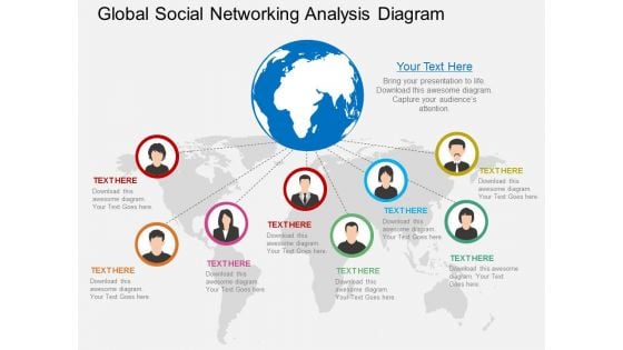 Global Social Networking Analysis Diagram Powerpoint Template