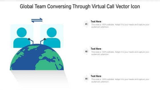 Global Team Conversing Through Virtual Call Vector Icon Ppt PowerPoint Presentation Gallery Brochure PDF