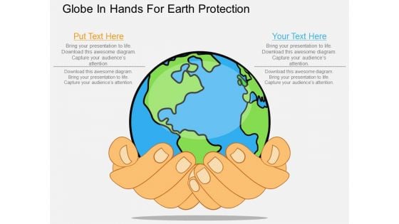 Globe In Hands For Earth Protection Powerpoint Template