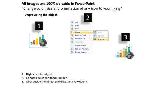 Globe With Bars And Business Icons Powerpoint Templates