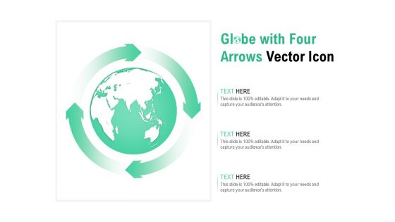 Globe With Four Arrows Vector Icon Ppt PowerPoint Presentation Design Ideas