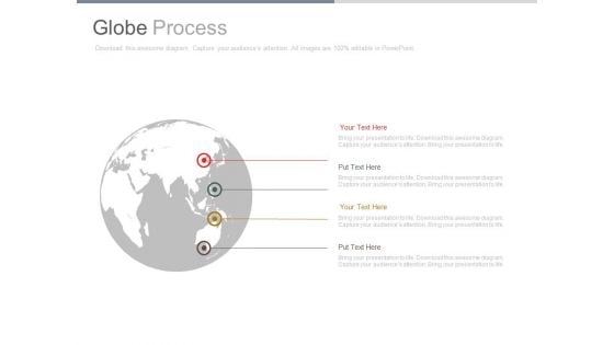 Globe With Four Points For Business Strategy Powerpoint Slides