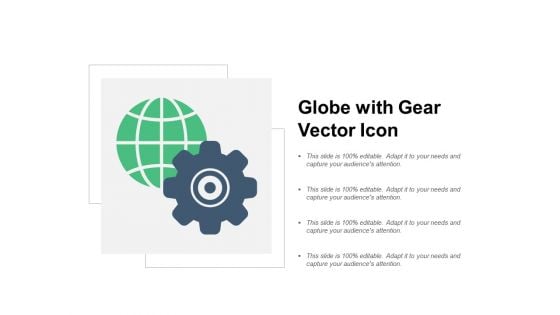 Globe With Gear Vector Icon Ppt Powerpoint Presentation Ideas Influencers