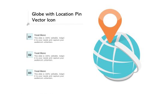 Globe With Location Pin Vector Icon Ppt Powerpoint Presentation Show Pdf