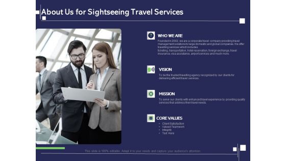 Globetrotting Tour About Us For Sightseeing Travel Services Ppt PowerPoint Presentation Professional Graphics Pictures PDF