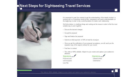 Globetrotting Tour Next Steps For Sightseeing Travel Services Ppt PowerPoint Presentation Model Format PDF