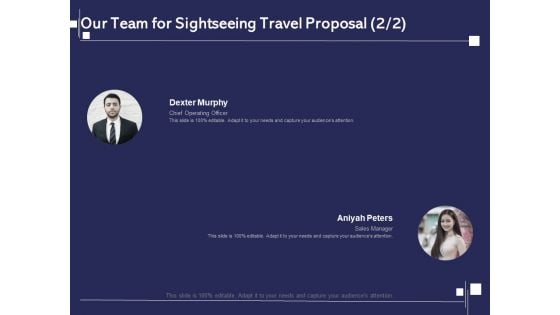 Globetrotting Tour Our Team For Sightseeing Travel Proposal Operating Ppt PowerPoint Presentation Layouts Background PDF