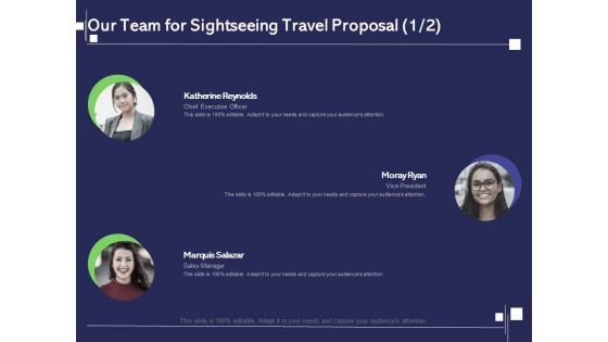 Globetrotting Tour Our Team For Sightseeing Travel Proposal Sales Ppt PowerPoint Presentation Icon Designs Download PDF