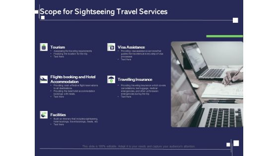 Globetrotting Tour Scope For Sightseeing Travel Services Ppt PowerPoint Presentation Pictures Graphics Example PDF