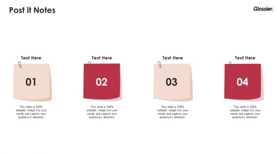 Glossier Financing Elevator Pitch Deck Post It Notes Ppt Deck PDF Glossier Financing Elevator Pitch Deck Post It Notes Ppt Deck PDF