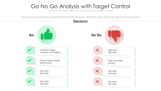 Go No Go Analysis With Target Control Ppt Slides Summary PDF