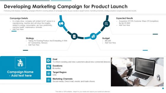 Go To Market Approach For New Product Developing Marketing Campaign For Product Launch Information PDF