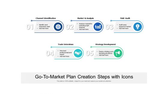 Go To Market Plan Creation Steps With Icons Ppt PowerPoint Presentation Inspiration Graphics PDF