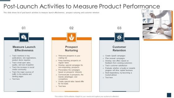 Go To Market Strategy For New Product Post Launch Activities To Measure Product Performance Guidelines PDF