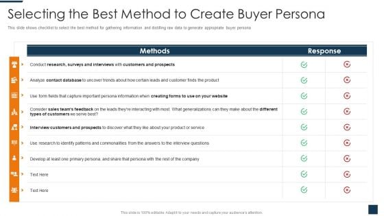 Go To Market Strategy For New Product Selecting The Best Method To Create Buyer Persona Portrait PDF Go To Market Strategy For New Product Selecting The Best Method To Create Buyer Persona Portrait PDF