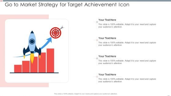 Go To Market Strategy For Target Achievement Icon Information PDF