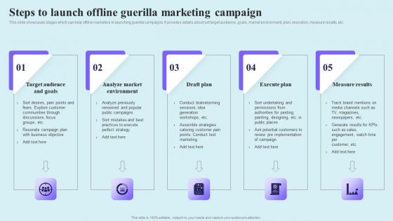 Go Viral Campaign Strategies To Increase Engagement Steps To Launch Offline Guerilla Marketing Campaign Pictures PDF