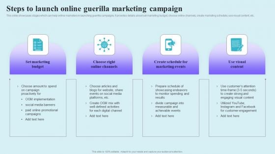 Go Viral Campaign Strategies To Increase Engagement Steps To Launch Online Guerilla Marketing Campaign Brochure PDF