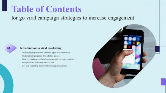 Go Viral Campaign Strategies To Increase Engagement Table Of Contents Clipart PDF Go Viral Campaign Strategies To Increase Engagement Table Of Contents Clipart PDF