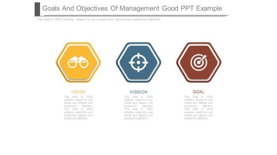 Goals And Objectives Of Management Good Ppt Example