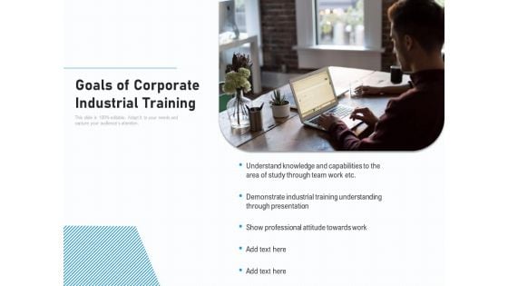 Goals Of Corporate Industrial Training Ppt PowerPoint Presentation Pictures Introduction PDF