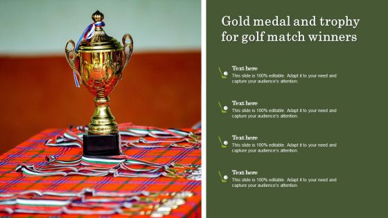 Gold Medal And Trophy For Golf Match Winners Mockup PDF