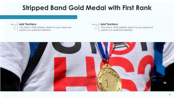 Gold Medal Award Icon Dark Ribbon Ppt PowerPoint Presentation Complete Deck With Slides