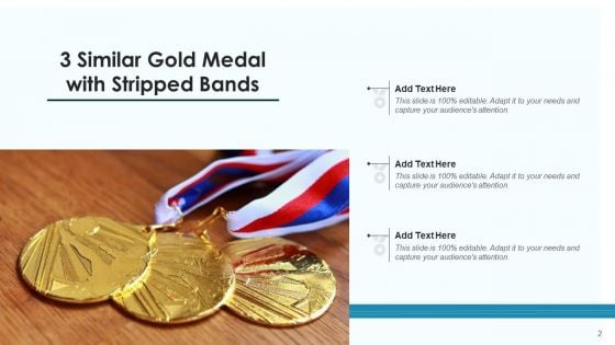 Gold Medal Award Icon Dark Ribbon Ppt PowerPoint Presentation Complete Deck With Slides