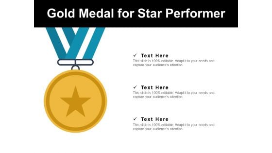 Gold Medal For Star Performer Ppt PowerPoint Presentation Inspiration Microsoft