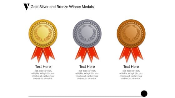 Gold Silver And Bronze Winner Medals Ppt PowerPoint Presentation Outline Grid