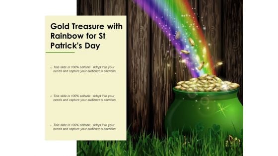 Gold Treasure With Rainbow For St Patricks Day Ppt Powerpoint Presentation Pictures Themes