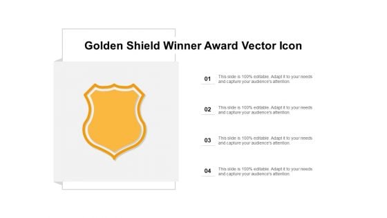 Golden Shield Winner Award Vector Icon Ppt Powerpoint Presentation Portfolio Layout