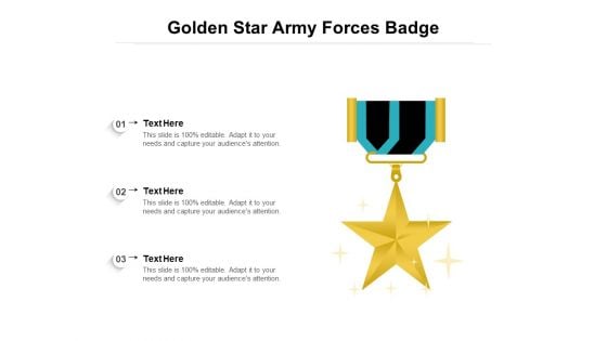 Golden Star Army Forces Badge Ppt PowerPoint Presentation Gallery Slide Portrait PDF