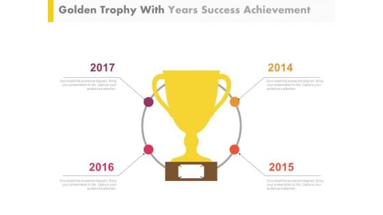 Golden Trophy For Business Achievements Powerpoint Slides