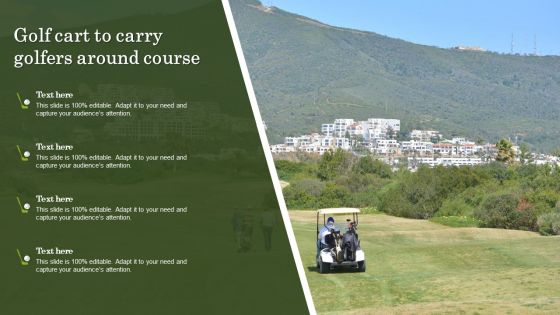 Golf Cart To Carry Golfers Around Course Portrait PDF