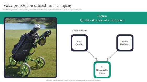 Golf Stix And Other Equipemnts Funding Value Proposition Offered From Company Designs PDF