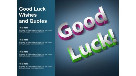 Good Luck Wishes And Quotes Ppt PowerPoint Presentation Outline Information