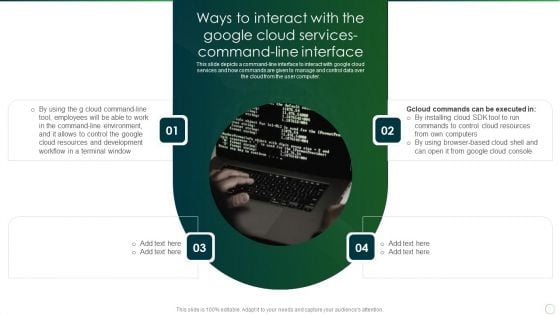 Google Cloud Computing System Ways To Interact With The Google Cloud Services Command-Line Interface Slides PDF