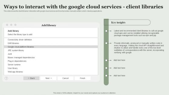 Google Cloud Service Models Ways To Interact With The Google Cloud Services Client Libraries Topics PDF