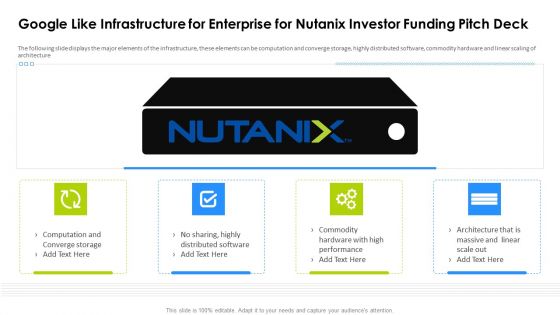 Google Like Infrastructure For Enterprise For Nutanix Investor Funding Pitch Deck Topics PDF