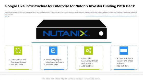 Google Like Infrastructure For Enterprise For Nutanix Investor Funding Pitch Deck Topics PDF Google Like Infrastructure For Enterprise For Nutanix Investor Funding Pitch Deck Topics PDF