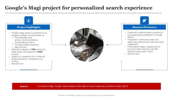 Googles Magi Project For Personalized Search Experience Demonstration PDF Googles Magi Project For Personalized Search Experience Demonstration PDF
