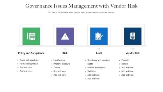 Governance Issues Management With Vendor Risk Ppt Summary Shapes PDF
