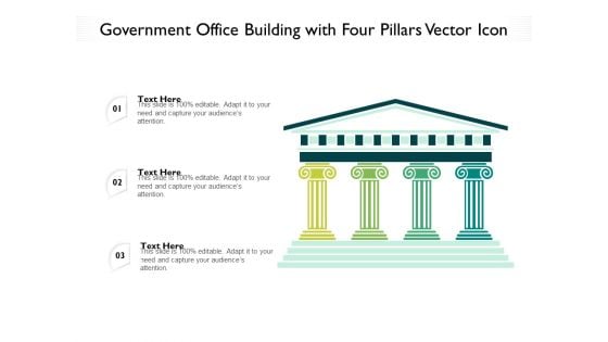 Government Office Building With Four Pillars Vector Icon Ppt PowerPoint Presentation Gallery Information PDF