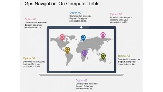 Gps Navigation On Computer Tablet Powerpoint Template