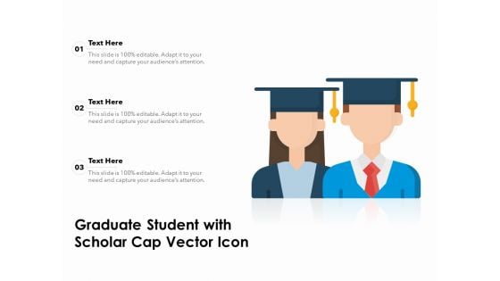 Graduate Student With Scholar Cap Vector Icon Ppt PowerPoint Presentation Inspiration Graphic Images PDF