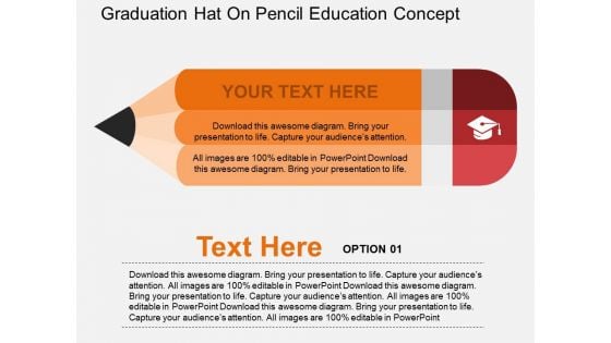 Graduation Hat On Pencil Education Concept Powerpoint Templates