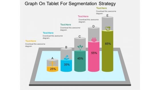 Graph On Tablet For Segmentation Strategy Powerpoint Template Graph On Tablet For Segmentation Strategy Powerpoint Template