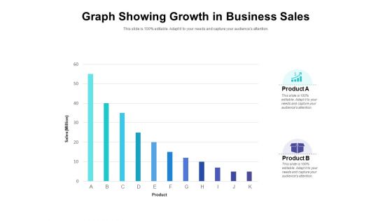 Graph Showing Growth In Business Sales Ppt PowerPoint Presentation Portfolio Designs PDF