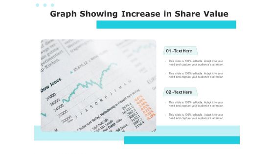 Graph Showing Increase In Share Value Ppt PowerPoint Presentation Backgrounds PDF